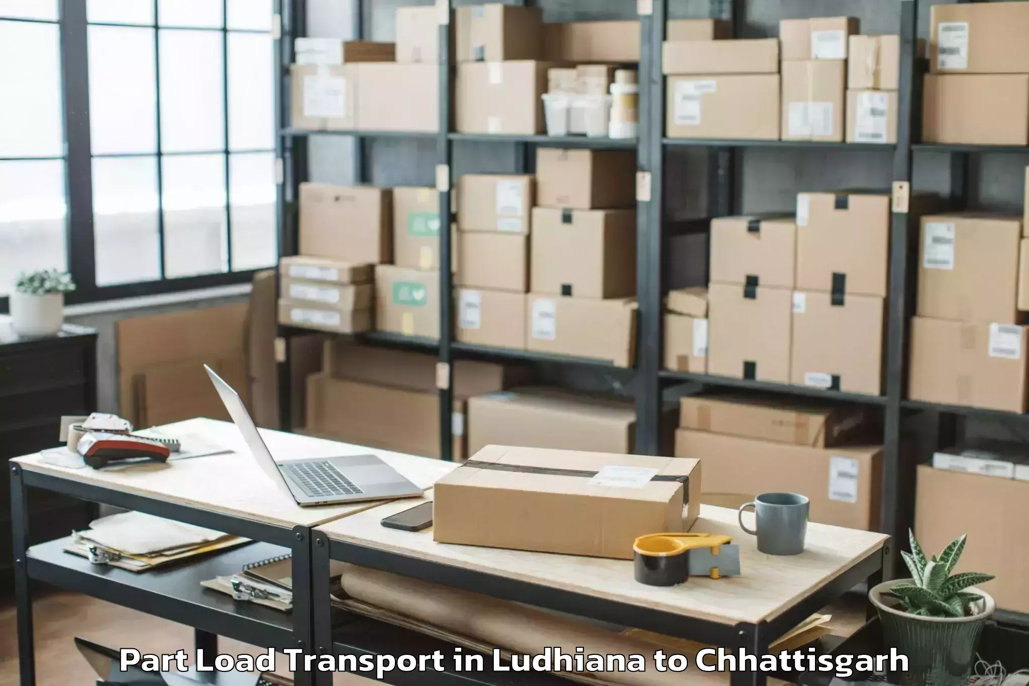 Ludhiana to Atal Nagar Nava Raipur Part Load Transport Booking